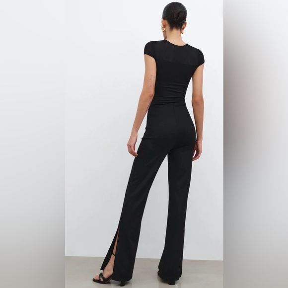 NWT Marcella Pearson Black Split Seam Trouser Pants, Ponte Fabric, Flare Leg, XS - Picture 3 of 15